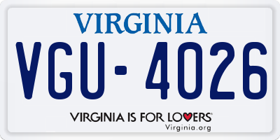 VA license plate VGU4026