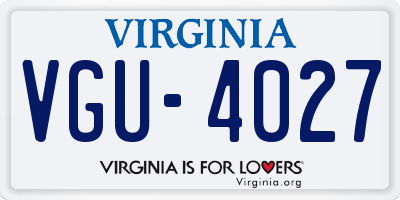 VA license plate VGU4027
