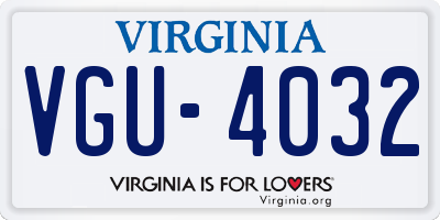 VA license plate VGU4032