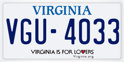 VA license plate VGU4033
