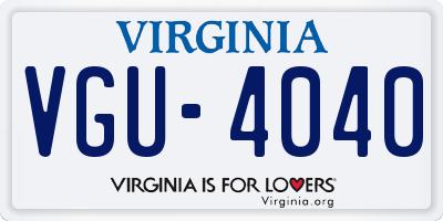 VA license plate VGU4040