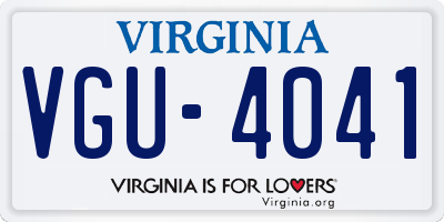 VA license plate VGU4041