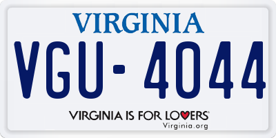 VA license plate VGU4044