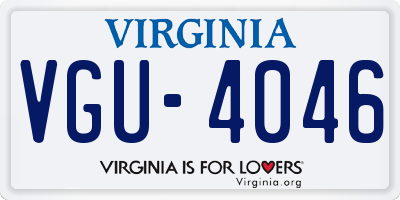 VA license plate VGU4046