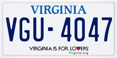 VA license plate VGU4047