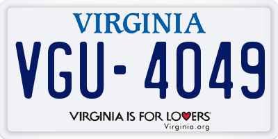VA license plate VGU4049
