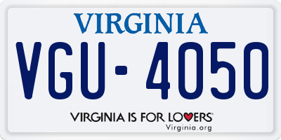 VA license plate VGU4050