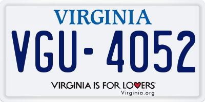 VA license plate VGU4052