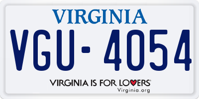 VA license plate VGU4054