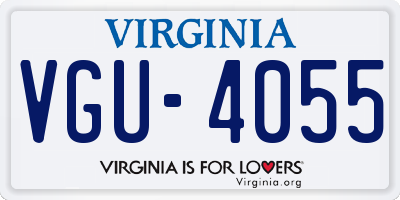 VA license plate VGU4055