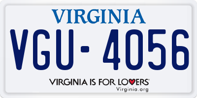VA license plate VGU4056