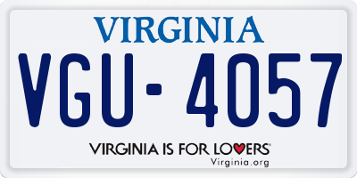 VA license plate VGU4057