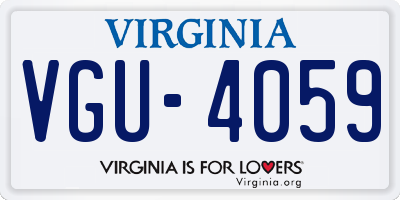 VA license plate VGU4059