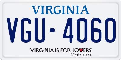 VA license plate VGU4060