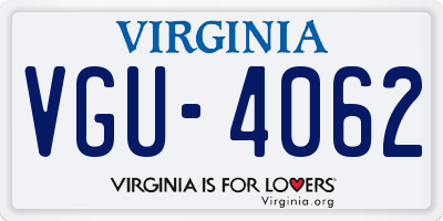 VA license plate VGU4062