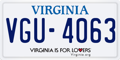 VA license plate VGU4063