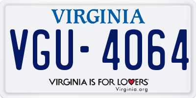 VA license plate VGU4064
