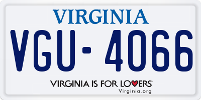 VA license plate VGU4066