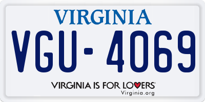 VA license plate VGU4069