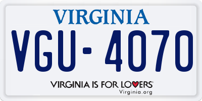 VA license plate VGU4070