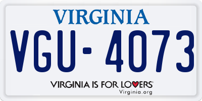 VA license plate VGU4073