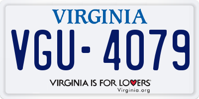 VA license plate VGU4079