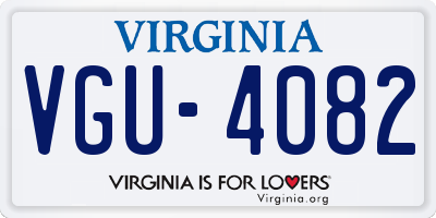 VA license plate VGU4082