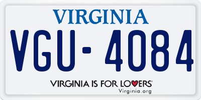 VA license plate VGU4084