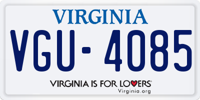 VA license plate VGU4085