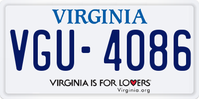VA license plate VGU4086
