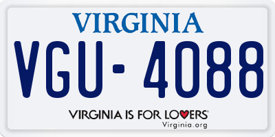 VA license plate VGU4088