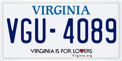 VA license plate VGU4089
