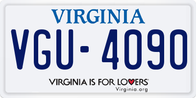 VA license plate VGU4090