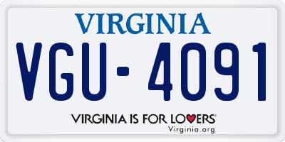 VA license plate VGU4091