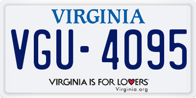 VA license plate VGU4095