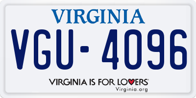 VA license plate VGU4096