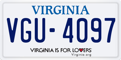 VA license plate VGU4097