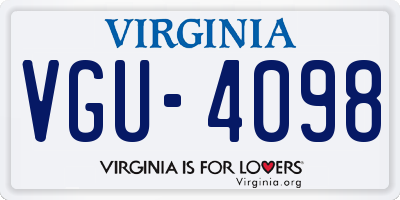 VA license plate VGU4098