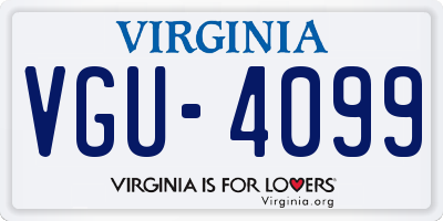 VA license plate VGU4099