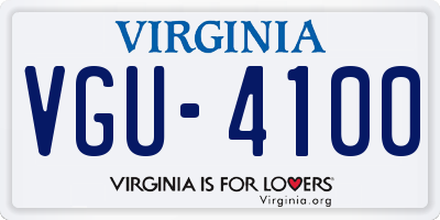 VA license plate VGU4100