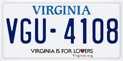 VA license plate VGU4108