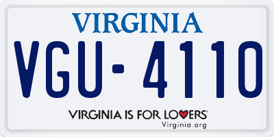VA license plate VGU4110