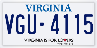 VA license plate VGU4115