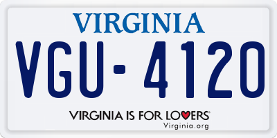 VA license plate VGU4120
