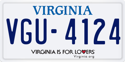 VA license plate VGU4124