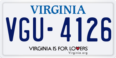 VA license plate VGU4126