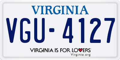VA license plate VGU4127