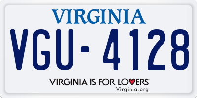 VA license plate VGU4128