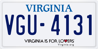 VA license plate VGU4131