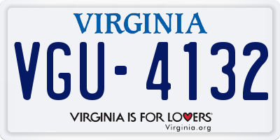 VA license plate VGU4132